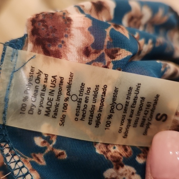 Lularoe turquiois blue floral Monroe kimono new with tags small - Picture 7 of 8